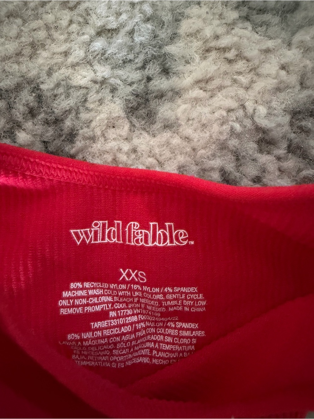 wild fable Red Ribbed Racerback Crop Tank - Picture 2 of 3